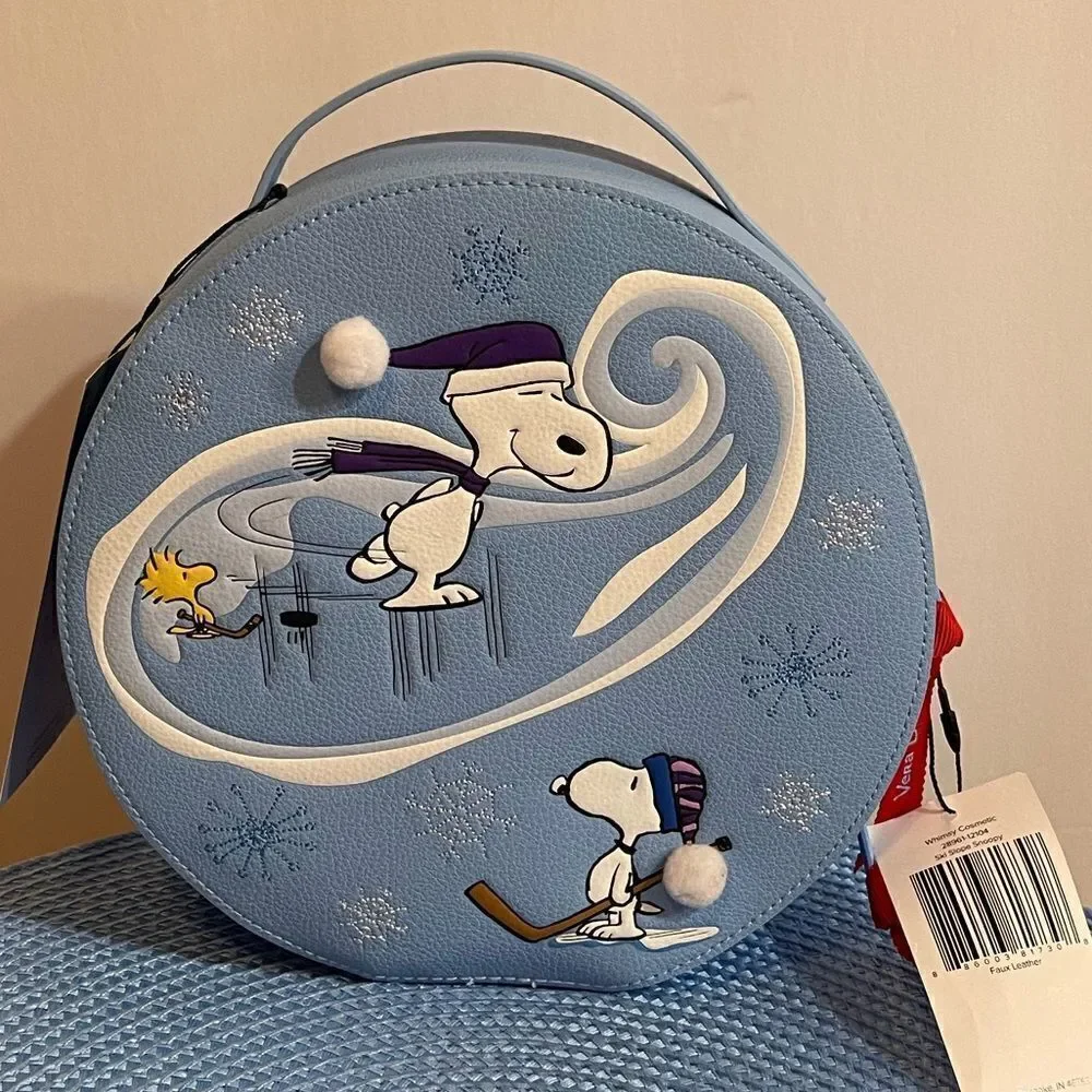 Vera Bradley Peanuts Collection Ski Slope Snoopy Whimsy Cosmetics Bag NWT